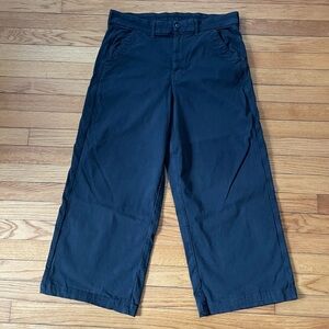 American Eagle Black Wide Leg Crop Trousers Women’s 14